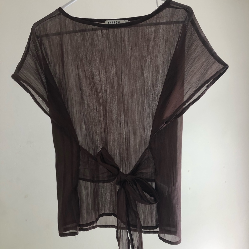 Farrow gauzy tie blouse size medium